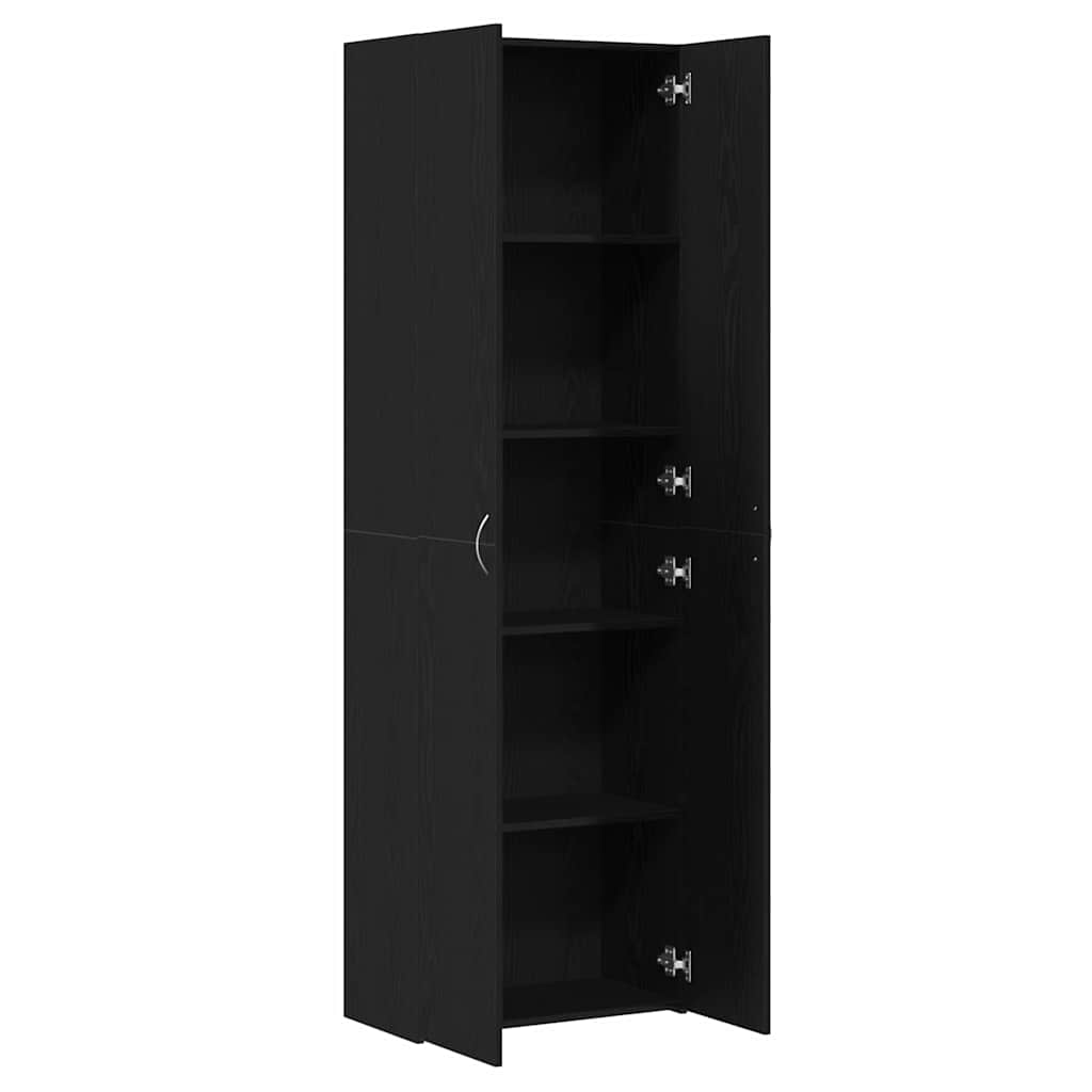 Büroschrank Schwarz Eichen-Optik 60 x 32 x 190 cm Holzwerkstoff
