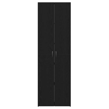 Büroschrank Schwarz Eichen-Optik 60 x 32 x 190 cm Holzwerkstoff
