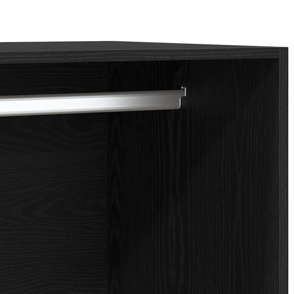 Kleiderschrank Schwarz Eichen-Optik 100 x 50 x 200 cm