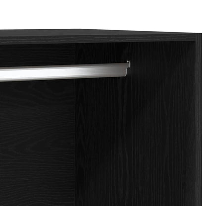 Kleiderschrank Schwarz Eichen-Optik 100 x 50 x 200 cm