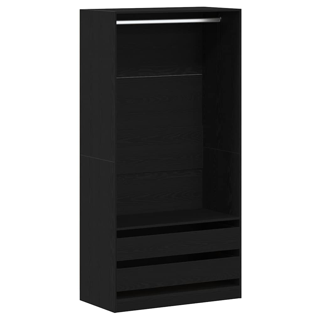 Kleiderschrank Schwarz Eichen-Optik 100 x 50 x 200 cm