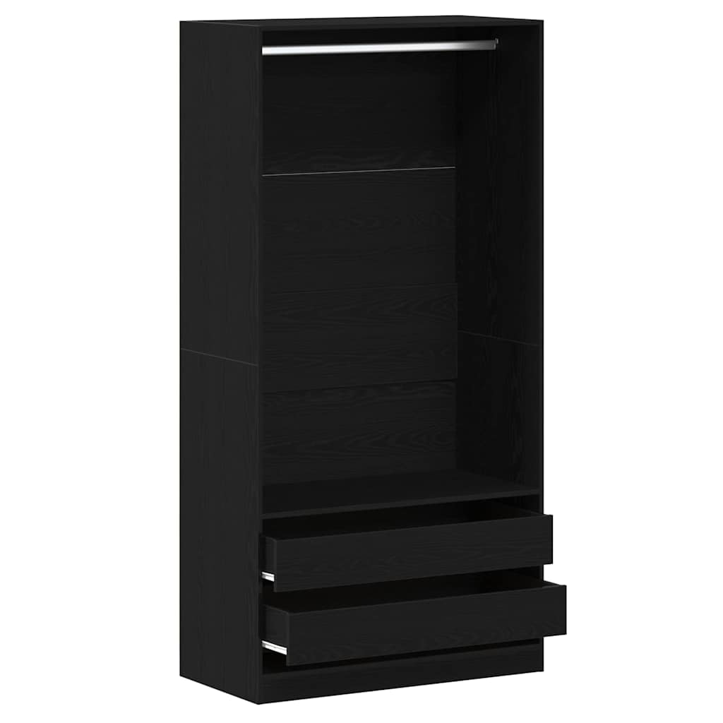 Kleiderschrank Schwarz Eichen-Optik 100 x 50 x 200 cm