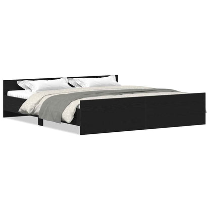 vidaXL Bettgestell ohne Matratze Schwarz Eichen-Optik 200x200 cm