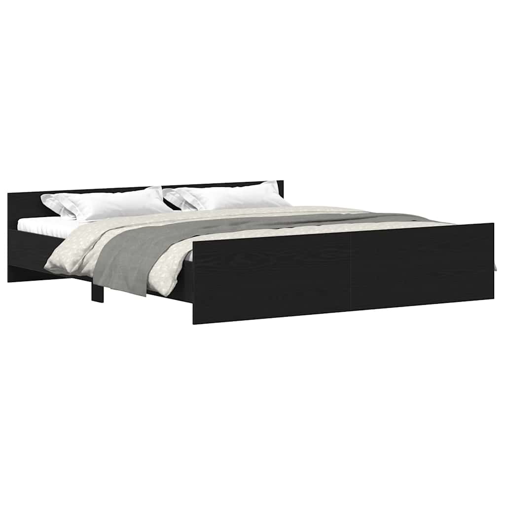 vidaXL Bettgestell ohne Matratze Schwarz Eichen-Optik 200x200 cm