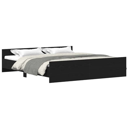 vidaXL Bettgestell ohne Matratze Schwarz Eichen-Optik 200x200 cm