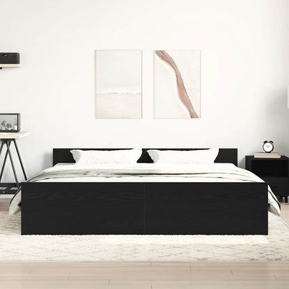 vidaXL Bettgestell ohne Matratze Schwarz Eichen-Optik 200x200 cm