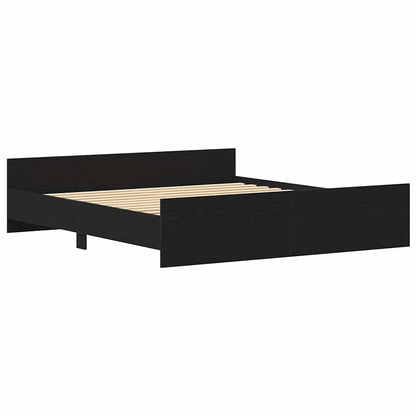 vidaXL Bettgestell ohne Matratze Schwarz Eichen-Optik 200x200 cm