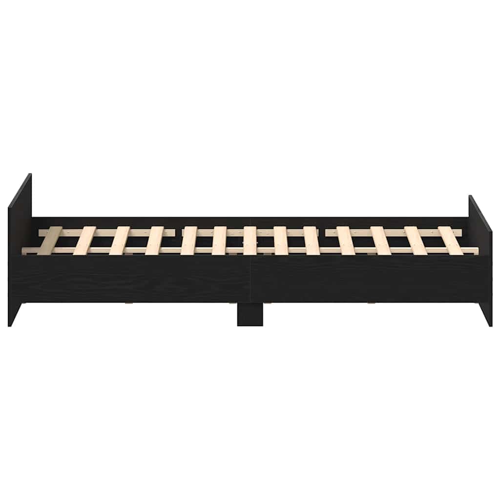 vidaXL Bettgestell ohne Matratze Schwarz Eichen-Optik 200x200 cm