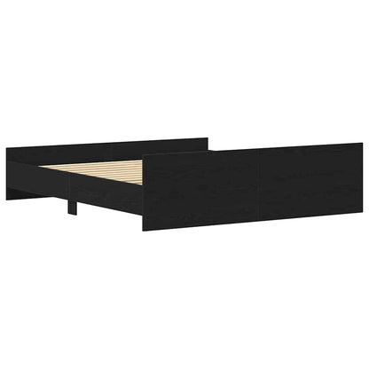vidaXL Bettgestell ohne Matratze Schwarz Eichen-Optik 200x200 cm