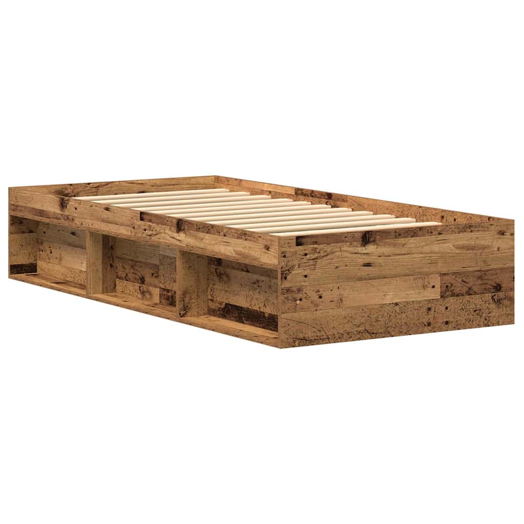 vidaXL Bettgestell ohne Matratze Altholz-Optik 75x190 cm Holzwerkstoff