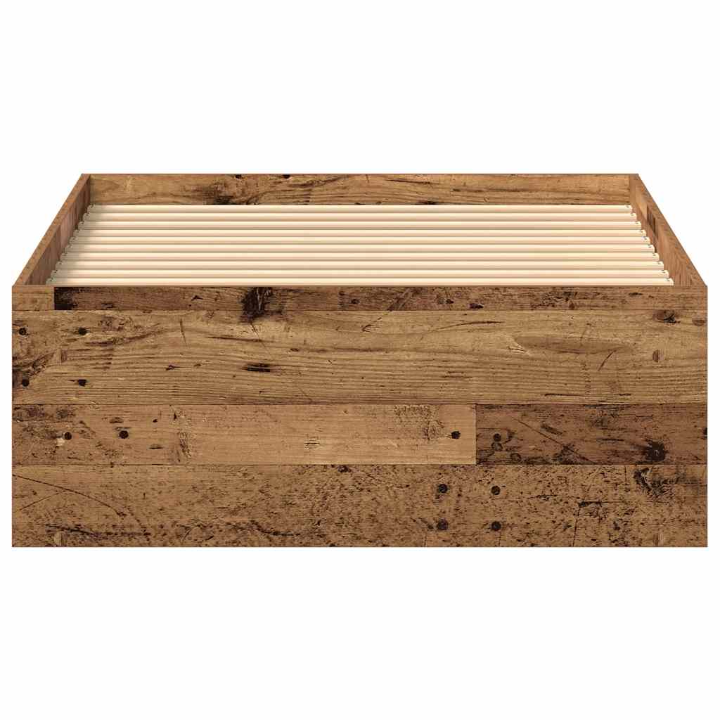 vidaXL Bettgestell ohne Matratze Altholz-Optik 75x190 cm Holzwerkstoff