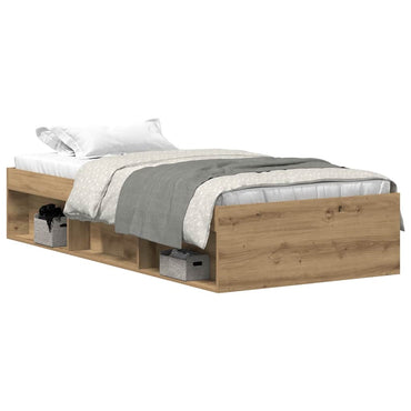 vidaXL Cadre de lit sans matelas chêne artisan 75x190 cm Aggloméré