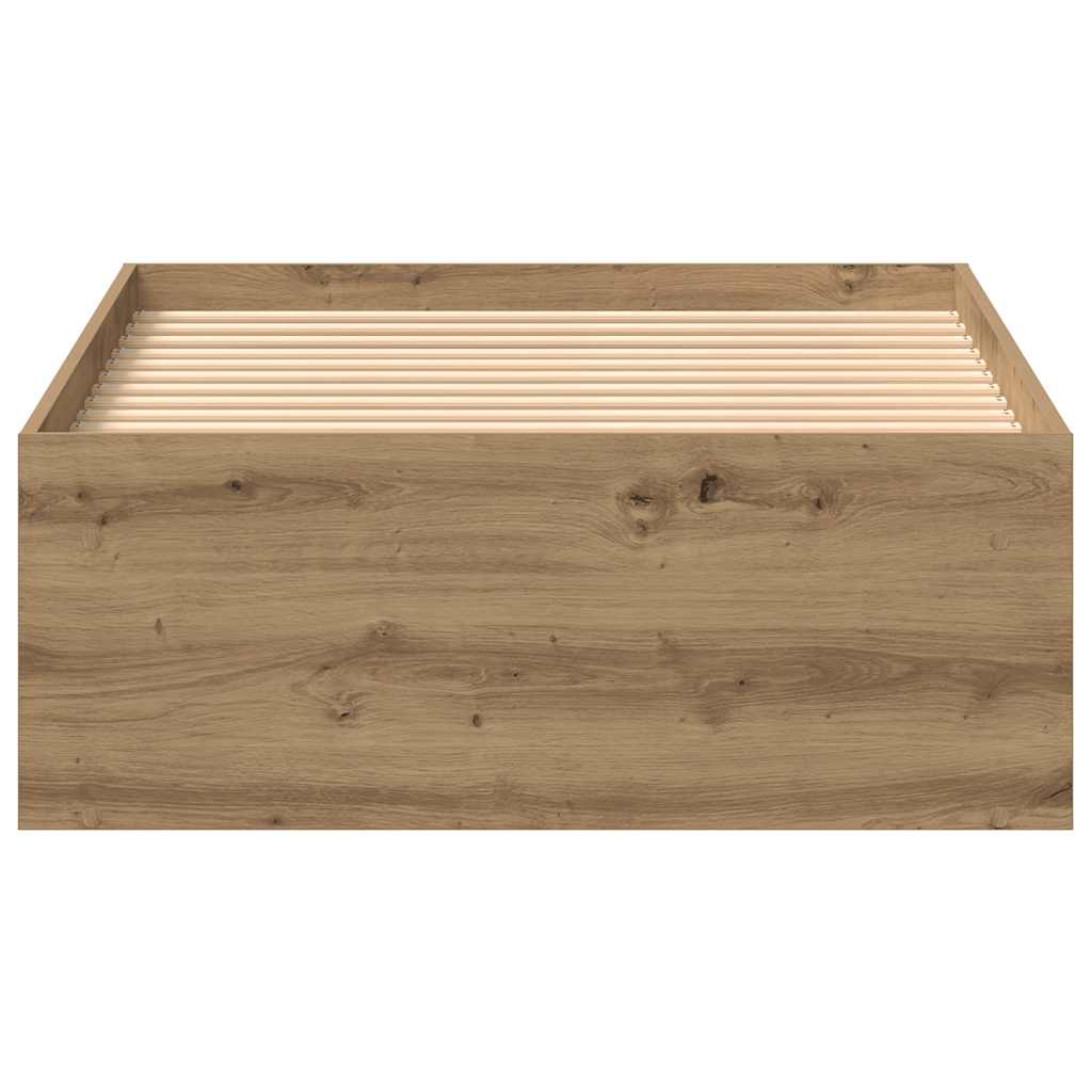 vidaXL Bettgestell ohne Matratze Artisan-Eiche 75x190 cm Holzwerkstoff
