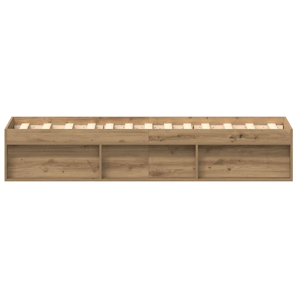 vidaXL Bettgestell ohne Matratze Artisan-Eiche 75x190 cm Holzwerkstoff