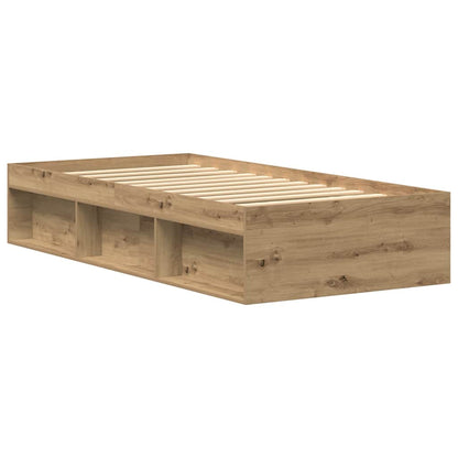 vidaXL Bettgestell ohne Matratze Artisan-Eiche 75x190 cm Holzwerkstoff