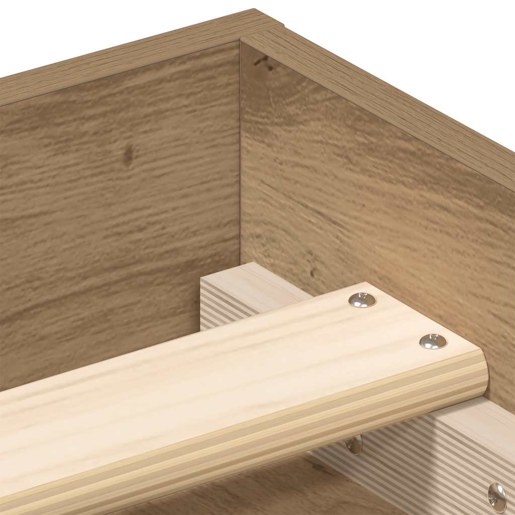 vidaXL Bettgestell ohne Matratze Artisan-Eiche 75x190 cm Holzwerkstoff