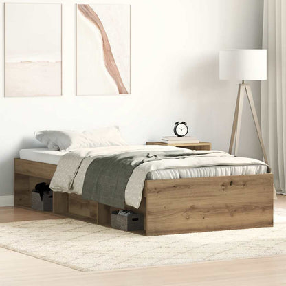vidaXL Bettgestell ohne Matratze Artisan-Eiche 75x190 cm Holzwerkstoff