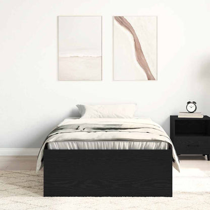 vidaXL Bettgestell ohne Matratze Schwarz Eichen-Optik 75x190 cm
