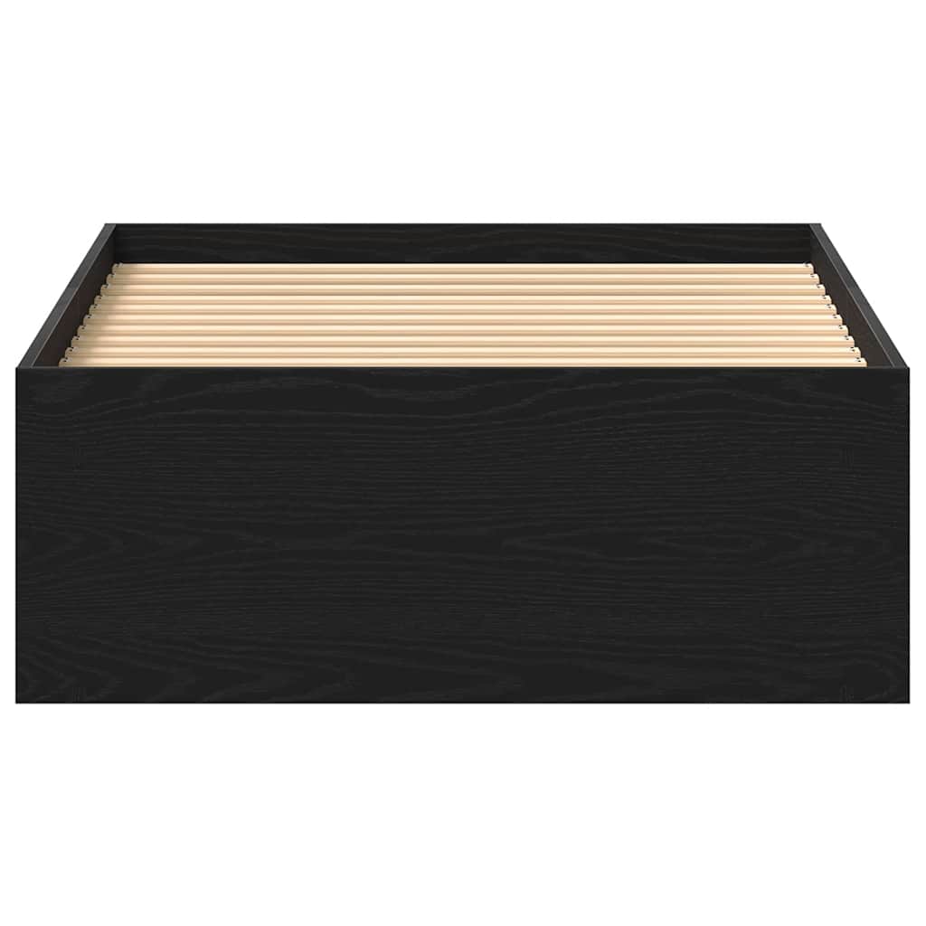 vidaXL Bettgestell ohne Matratze Schwarz Eichen-Optik 75x190 cm