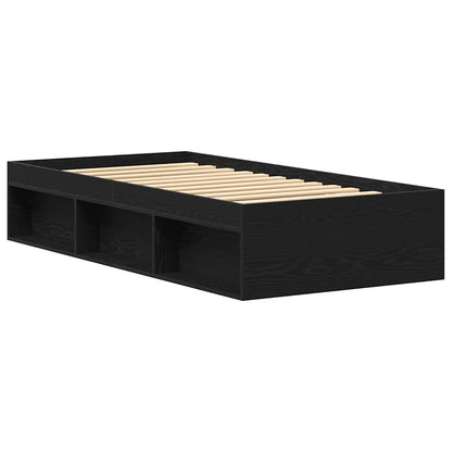 vidaXL Bettgestell ohne Matratze Schwarz Eichen-Optik 75x190 cm
