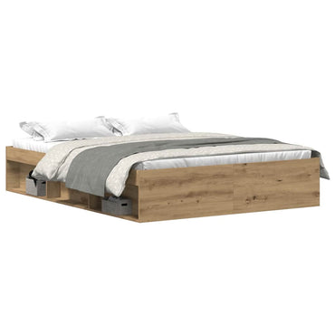 vidaXL Bettgestell ohne Matratze Artisan-Eiche 150x200cm Holzwerkstoff