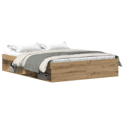 vidaXL Bettgestell ohne Matratze Artisan-Eiche 150x200cm Holzwerkstoff