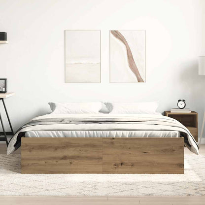 vidaXL Bettgestell ohne Matratze Artisan-Eiche 150x200cm Holzwerkstoff