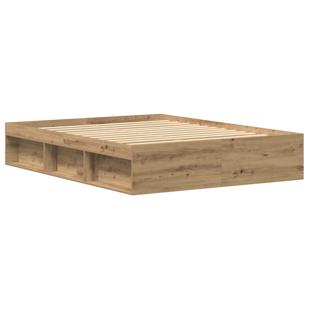 vidaXL Bettgestell ohne Matratze Artisan-Eiche 150x200cm Holzwerkstoff