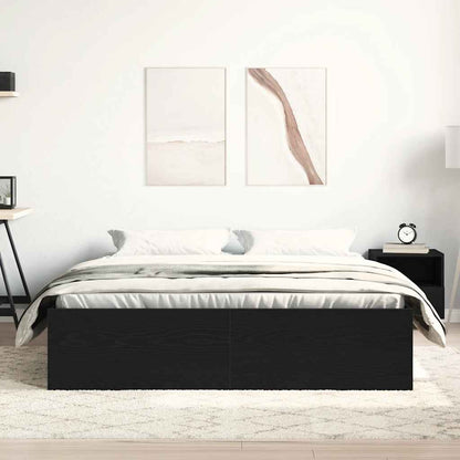 vidaXL Bettgestell ohne Matratze Schwarz Eichen-Optik 150x200 cm