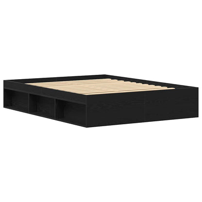 vidaXL Bettgestell ohne Matratze Schwarz Eichen-Optik 150x200 cm