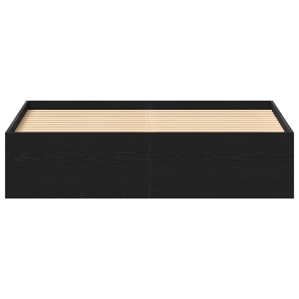 vidaXL Bettgestell ohne Matratze Schwarz Eichen-Optik 150x200 cm