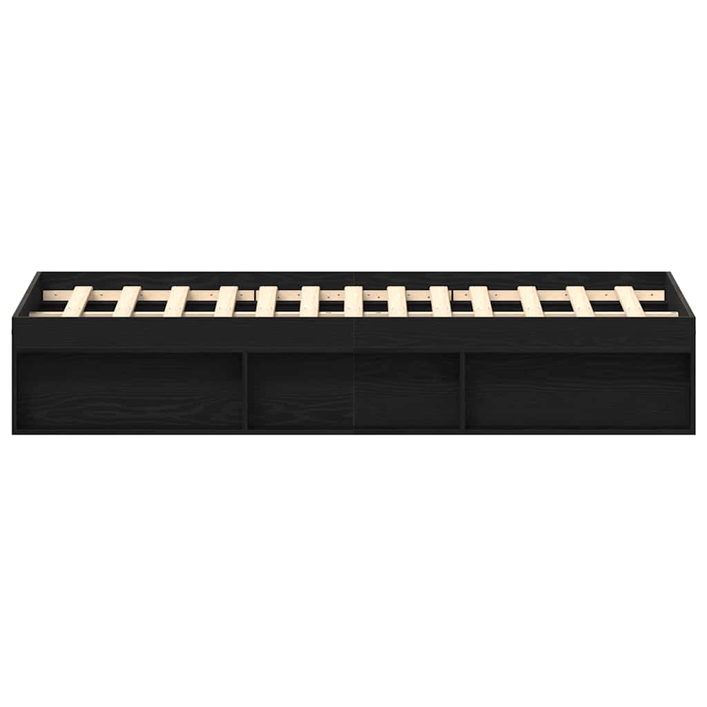 vidaXL Bettgestell ohne Matratze Schwarz Eichen-Optik 150x200 cm