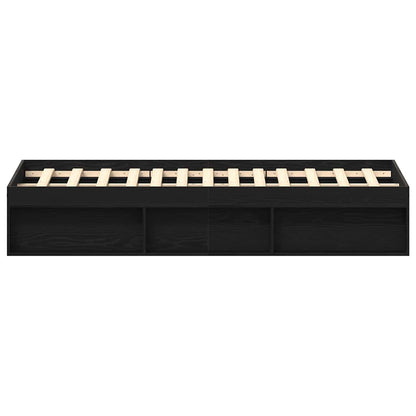 vidaXL Bettgestell ohne Matratze Schwarz Eichen-Optik 150x200 cm