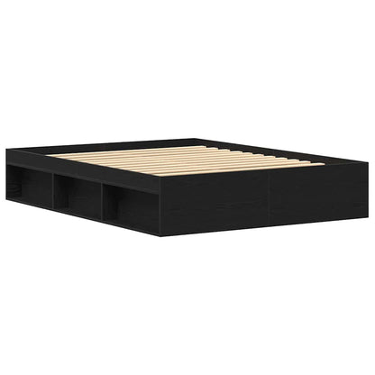 vidaXL Bettgestell ohne Matratze Schwarz Eichen-Optik 150x200 cm