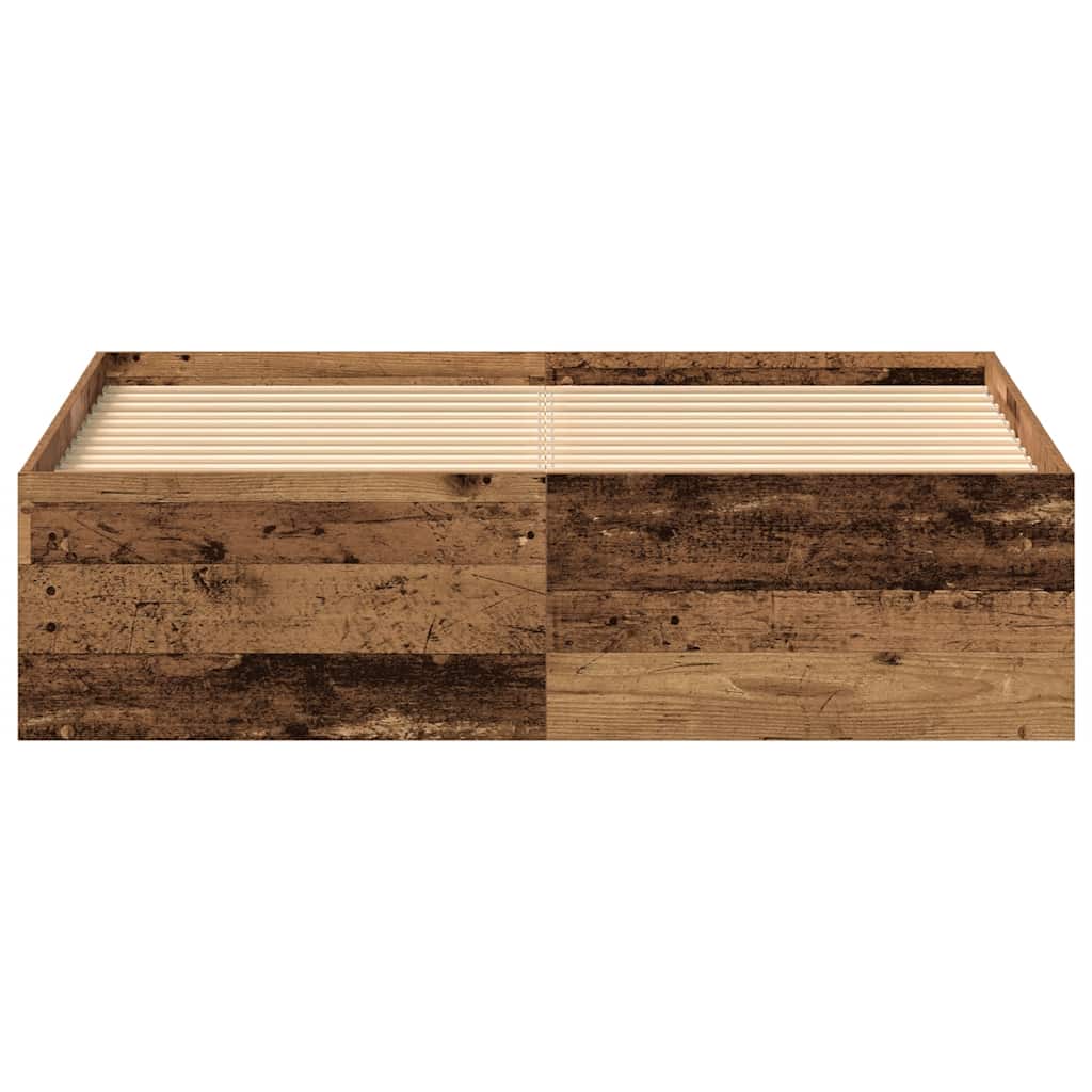 vidaXL Bettgestell ohne Matratze Altholz-Optik 135x190cm Holzwerkstoff