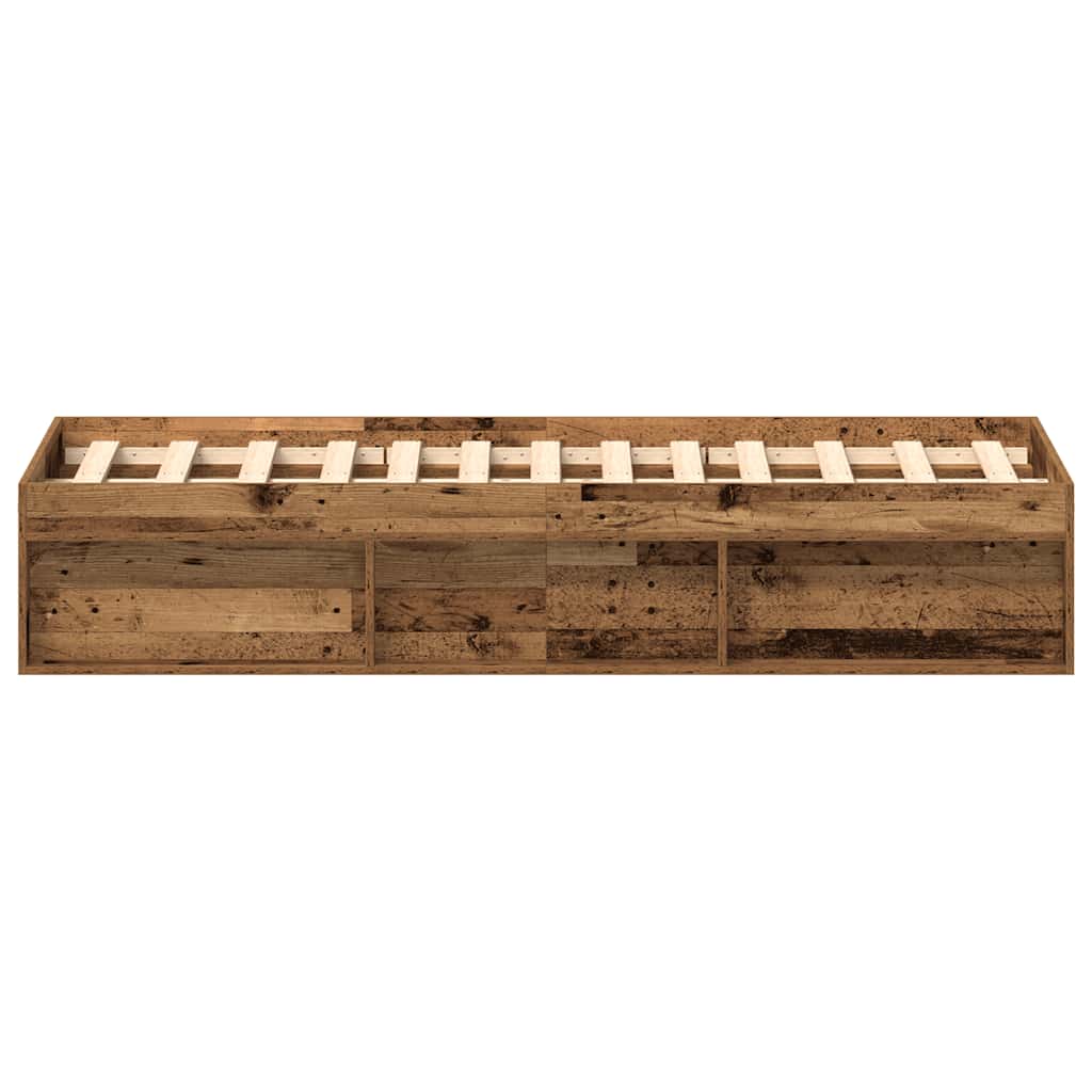 vidaXL Bettgestell ohne Matratze Altholz-Optik 135x190cm Holzwerkstoff