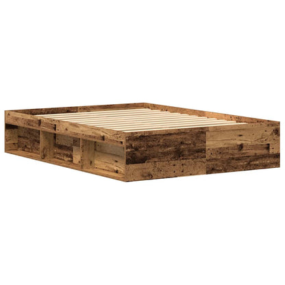 vidaXL Bettgestell ohne Matratze Altholz-Optik 135x190cm Holzwerkstoff