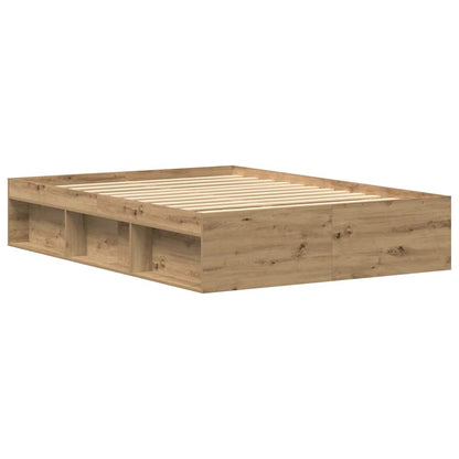 vidaXL Bettgestell ohne Matratze Artisan-Eiche 135x190cm Holzwerkstoff