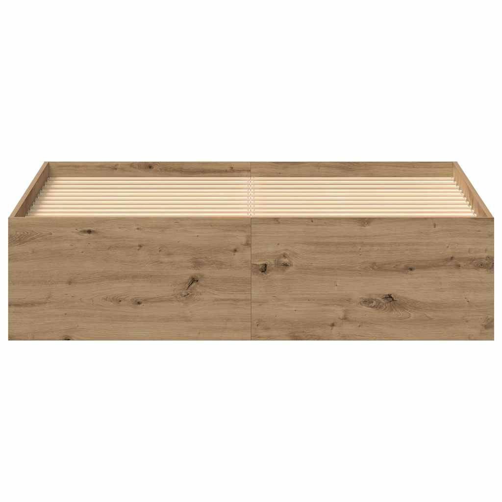 vidaXL Bettgestell ohne Matratze Artisan-Eiche 135x190cm Holzwerkstoff