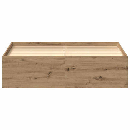 vidaXL Bettgestell ohne Matratze Artisan-Eiche 135x190cm Holzwerkstoff