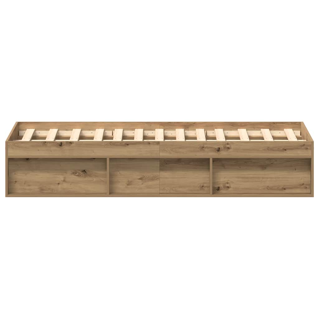 vidaXL Bettgestell ohne Matratze Artisan-Eiche 135x190cm Holzwerkstoff