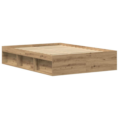 vidaXL Bettgestell ohne Matratze Artisan-Eiche 135x190cm Holzwerkstoff