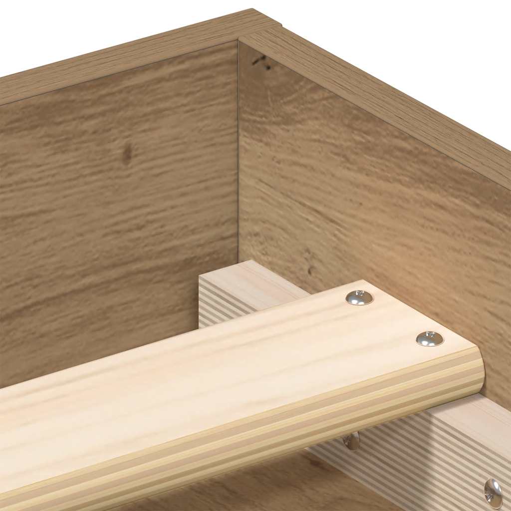 vidaXL Bettgestell ohne Matratze Artisan-Eiche 135x190cm Holzwerkstoff