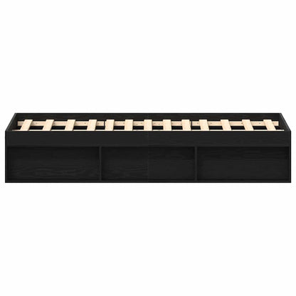 Bettgestell ohne Matratze Schwarz Eichen-Optik 135x190 cm