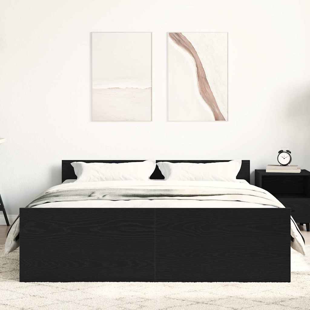 vidaXL Bettgestell ohne Matratze Schwarz Eichen-Optik 120x200 cm