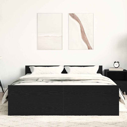 vidaXL Bettgestell ohne Matratze Schwarz Eichen-Optik 120x200 cm