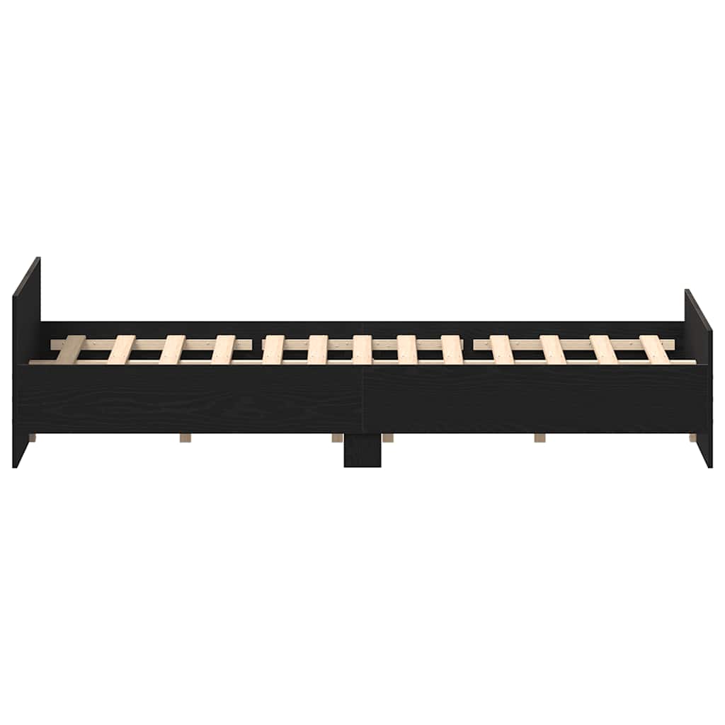 vidaXL Bettgestell ohne Matratze Schwarz Eichen-Optik 120x200 cm