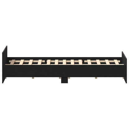 vidaXL Bettgestell ohne Matratze Schwarz Eichen-Optik 120x200 cm