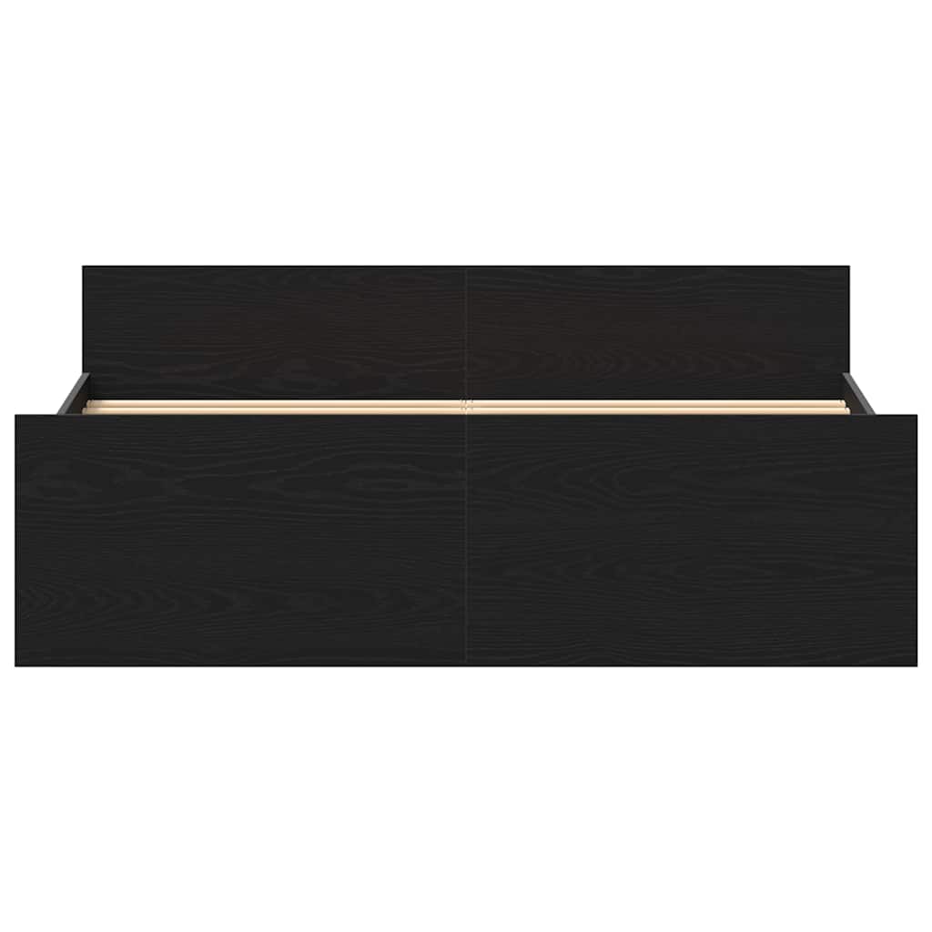 vidaXL Cadre de lit sans matelas Noir aspect chêne 140x200 cm