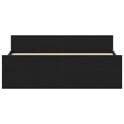 vidaXL Cadre de lit sans matelas Noir aspect chêne 140x200 cm